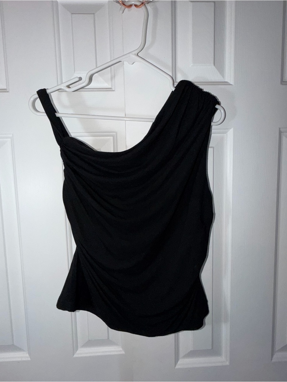 Princess Polly Black One-Shoulder Draped Camisole